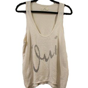 free people - off white loose fitting comfy tank top